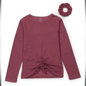 New top, shirt Tie-Hem Long-Sleeve
Top Scrunchie-Girls MauveBerry Thermal L14/16